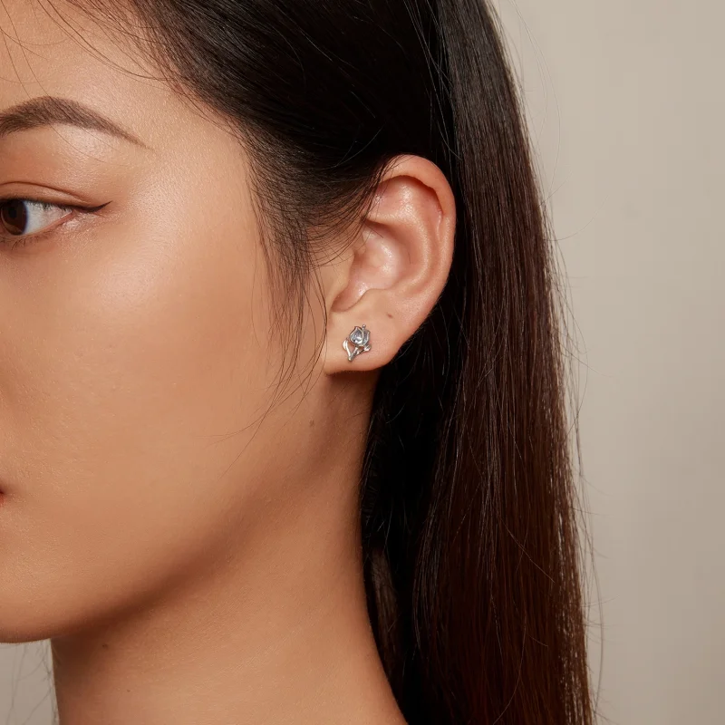 (Bild für) Pandora Style Tulip Studs Ohrringe - BSE873 - Ansicht 5