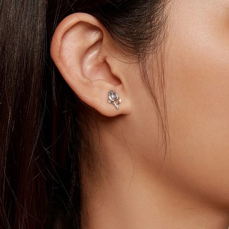 (Bild für) Pandora Style Tulip Studs Ohrringe - BSE873 - Ansicht 6