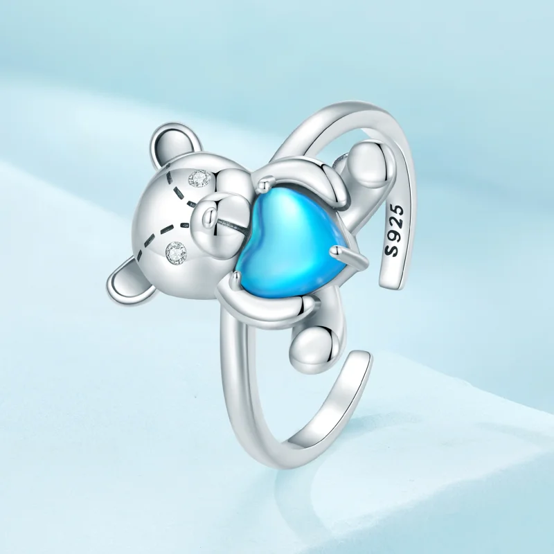 (Bild für) Pandora Style Umarmbär Öffnender Ring - SCR921 - Ansicht 2