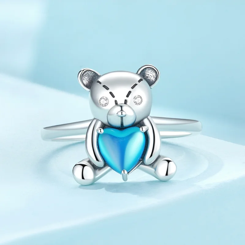 (Bild für) Pandora Style Umarmbär Öffnender Ring - SCR921 - Ansicht 3