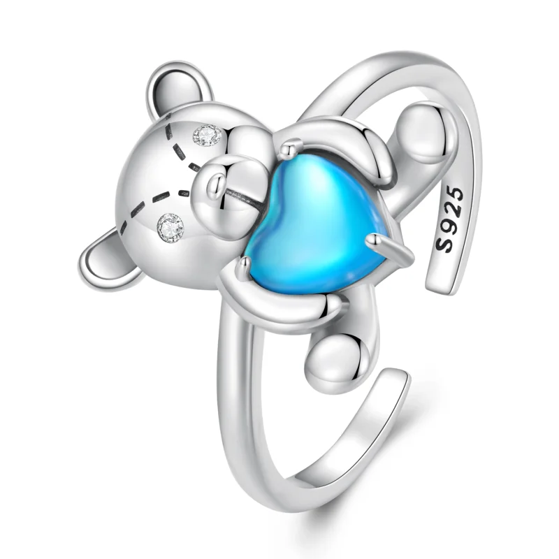 (Bild für) Pandora Style Umarmbär Öffnender Ring - SCR921 - Ansicht 8