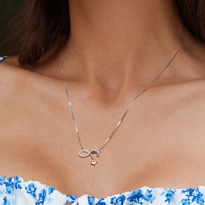 (Bild für) Pandora Style Unendlichkeitssymbol Halskette - BSN351 - Ansicht 5
