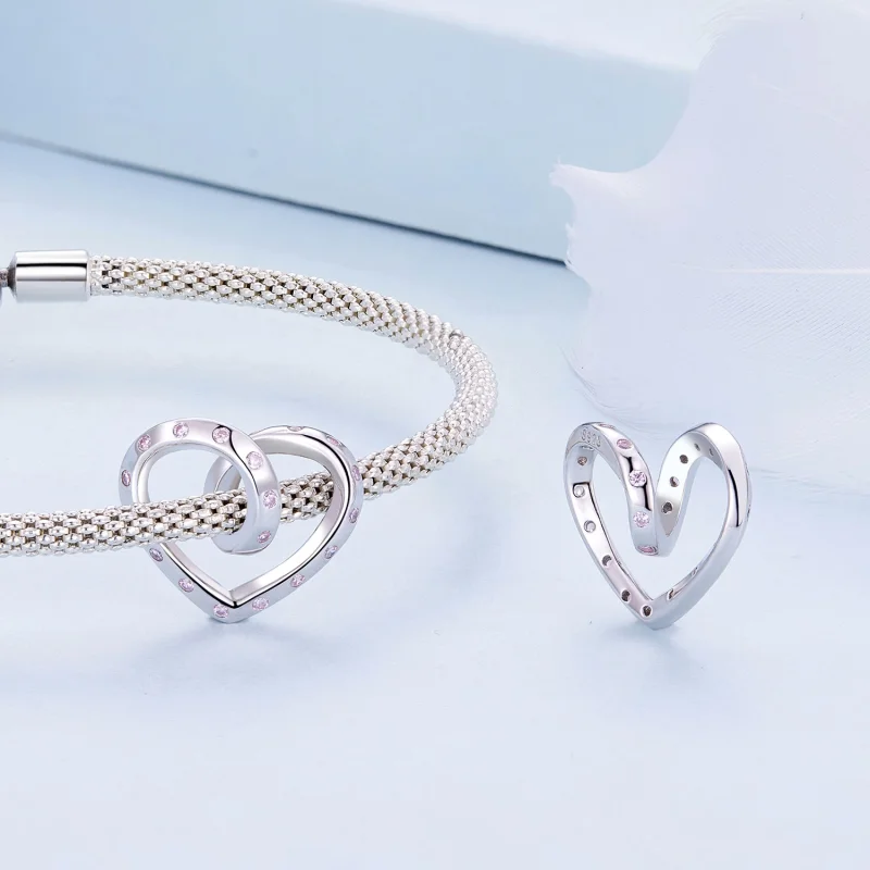 (Bild für) Pandora Style Verschlungenes Herz Charm - BSC928 - Ansicht 4