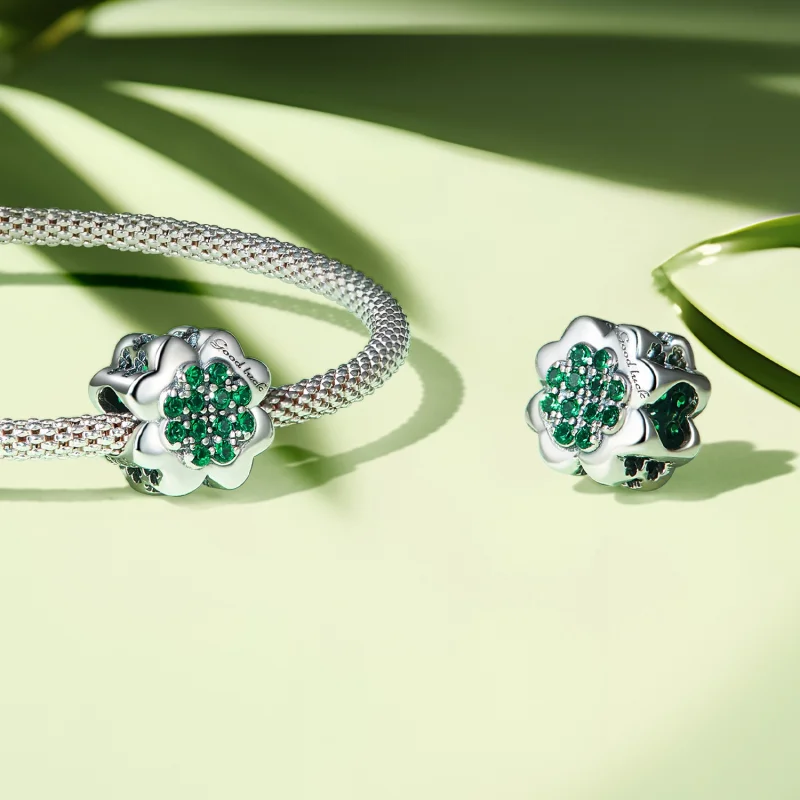 (Bild für) Pandora Style Vierblättriges Kleeblatt Charm - SCC2604 - Ansicht 4