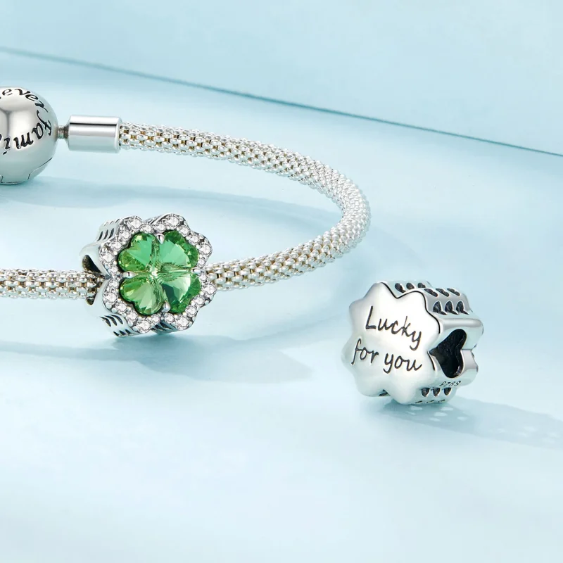 (Bild für) Pandora Style Vierblättriges Kleeblatt Charm - SCC2622 - Ansicht 4