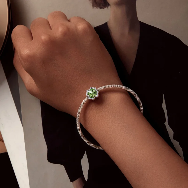 (Bild für) Pandora Style Vierblättriges Kleeblatt Charm - SCC2622 - Ansicht 6