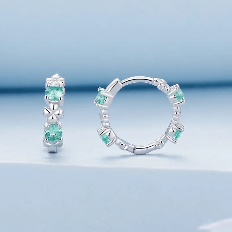 (Bild für) Pandora Style Vierblättriges Kleeblatt Creolen - BSE826 - Ansicht 2