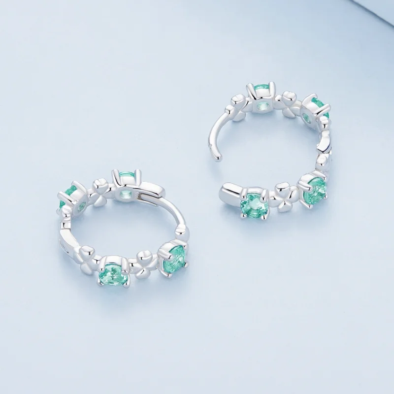 (Bild für) Pandora Style Vierblättriges Kleeblatt Creolen - BSE826 - Ansicht 4
