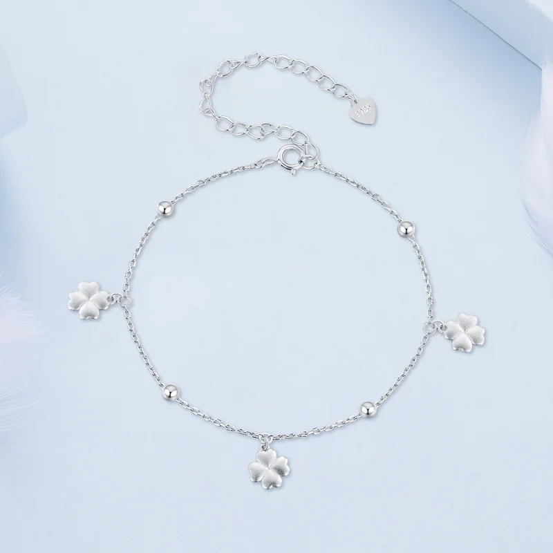 (Bild für) Pandora Style Vierblättriges Kleeblatt Kettenarmband - BSB139 - Ansicht 2