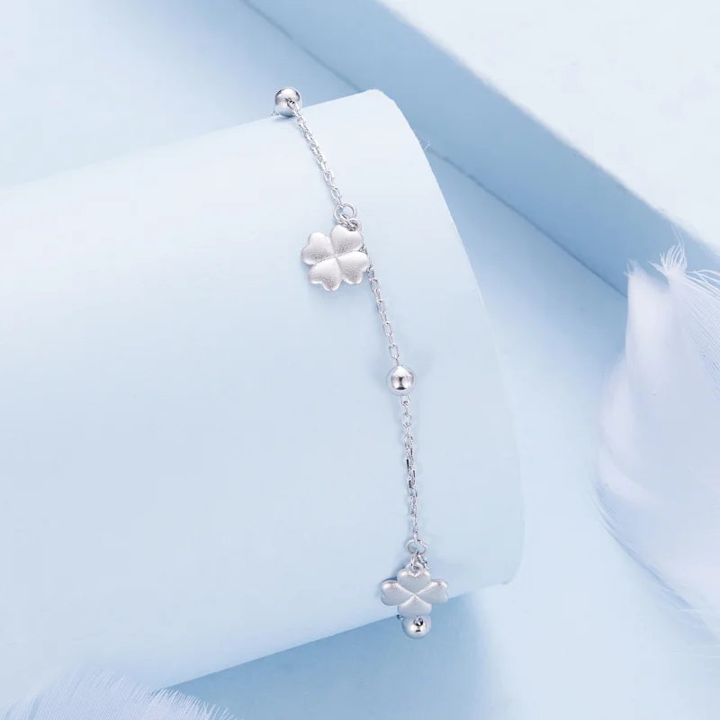 (Bild für) Pandora Style Vierblättriges Kleeblatt Kettenarmband - BSB139 - Ansicht 3