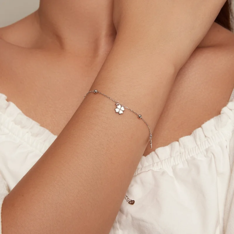 (Bild für) Pandora Style Vierblättriges Kleeblatt Kettenarmband - BSB139 - Ansicht 5