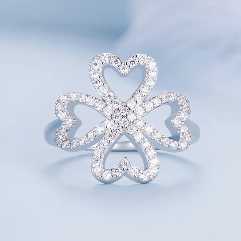 (Bild für) Pandora Style Vierblättriges Kleeblatt Ring - BSR399 - Ansicht 3