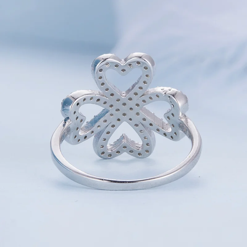(Bild für) Pandora Style Vierblättriges Kleeblatt Ring - BSR399 - Ansicht 4
