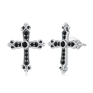 (Bild für) Pandora Style Vintage Kreuz Stecker Ohrringe - SCE1655