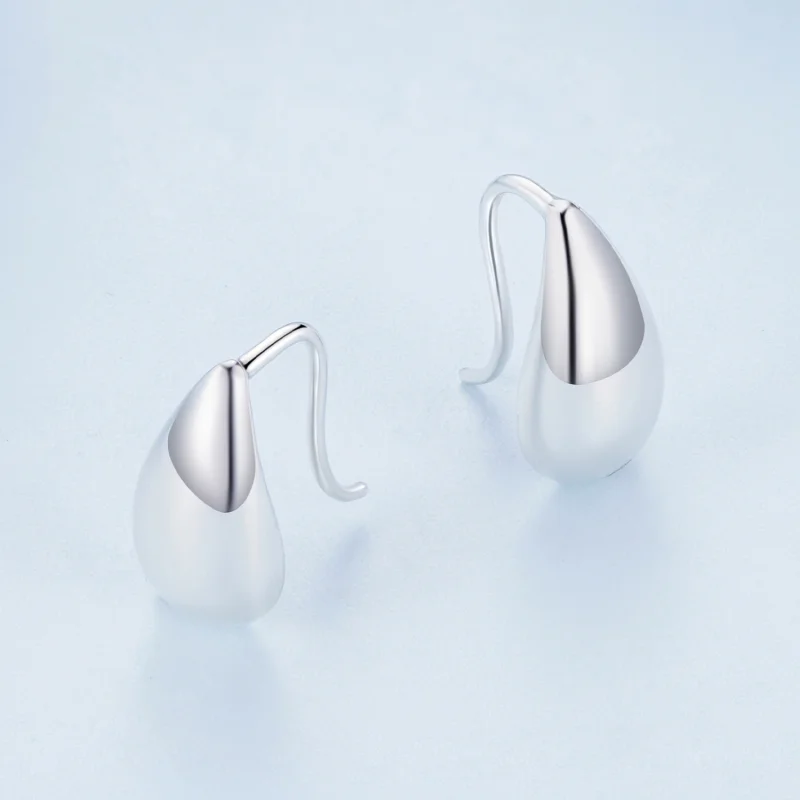 (Bild für) Pandora Style Wassertropfen Glanz Stecker Ohrringe - BSE869 - Ansicht 3