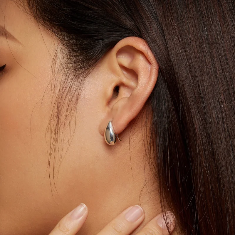 (Bild für) Pandora Style Wassertropfen Glanz Stecker Ohrringe - BSE869 - Ansicht 6