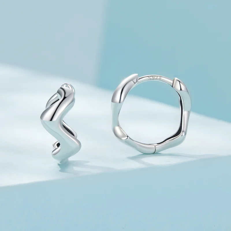(Bild für) Pandora Style Wave Hoop Ohrringe - SCE1624 - Ansicht 2