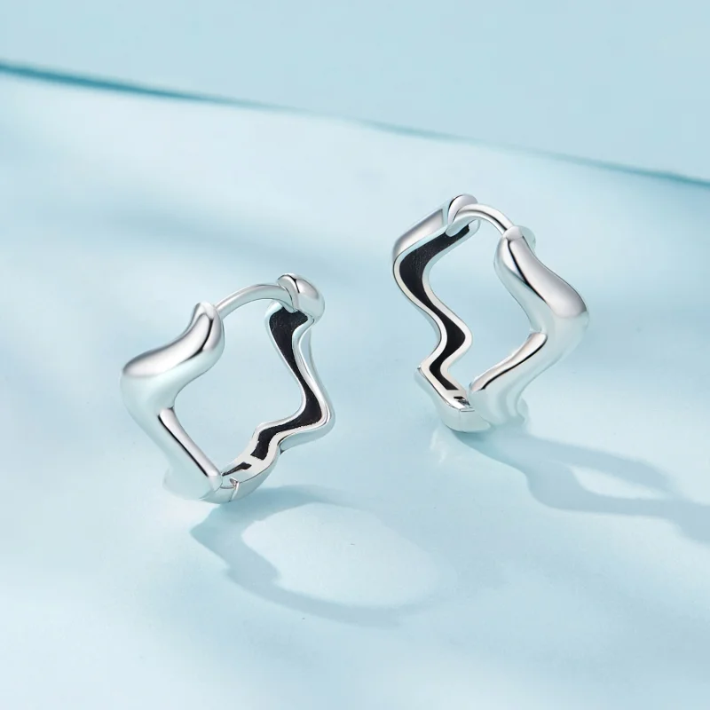 (Bild für) Pandora Style Wave Hoop Ohrringe - SCE1624 - Ansicht 5