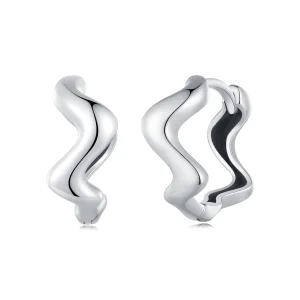 (Bild für) Pandora Style Wave Hoop Ohrringe - SCE1624