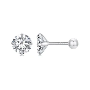 (Bild für) Pandora Style Weiße Zirkonium Stecker Ohrringe - SCE1646-M