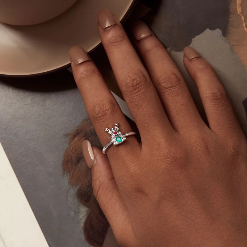 (Bild für) Pandora Style Weihnachts-Rentier Offener Ring - BSR493-E - Ansicht 5
