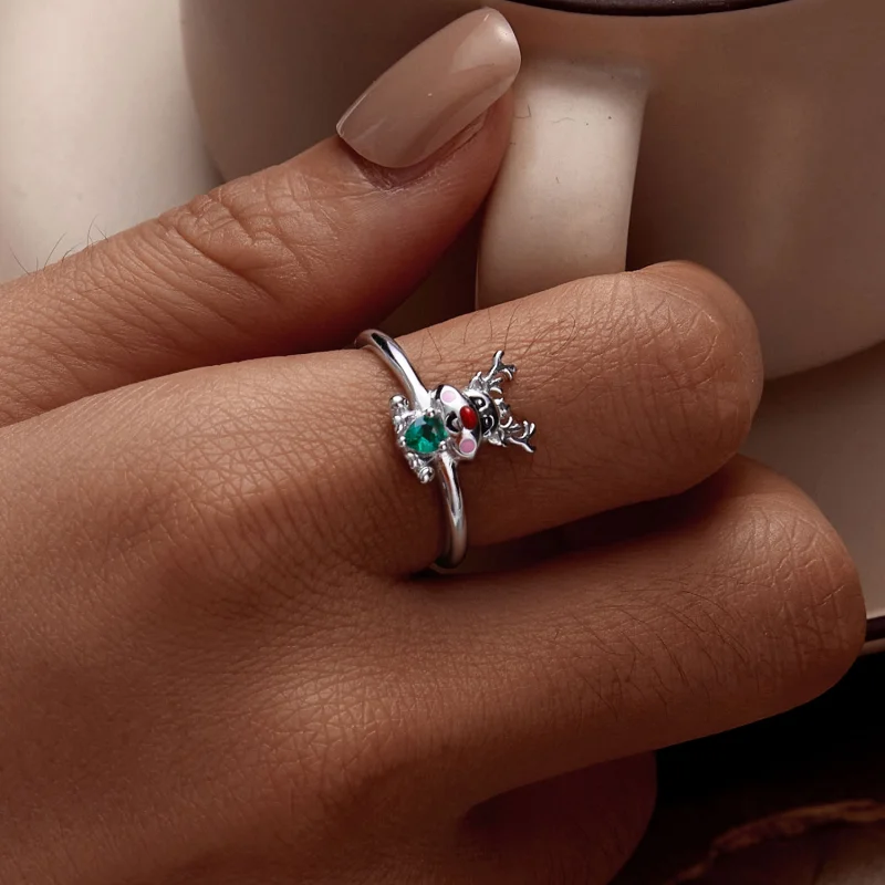 (Bild für) Pandora Style Weihnachts-Rentier Offener Ring - BSR493-E - Ansicht 6