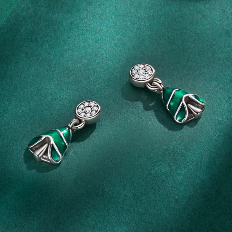 (Bild für) Pandora Style Weihnachtsbaum-Stecker Ohrringe - BSE919 - Ansicht 4