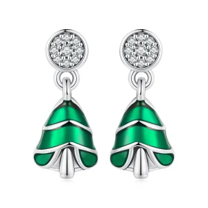 (Bild für) Pandora Style Weihnachtsbaum-Stecker Ohrringe - BSE919
