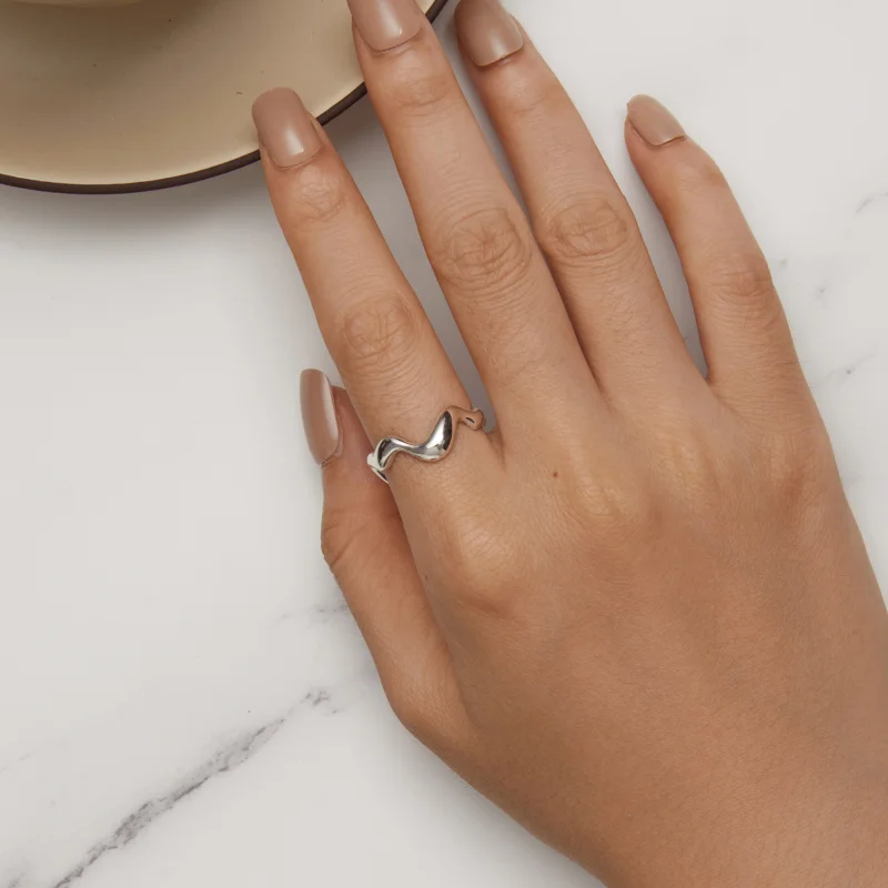 (Bild für) Pandora Style Welle Offener Ring - SCR954 - Ansicht 5