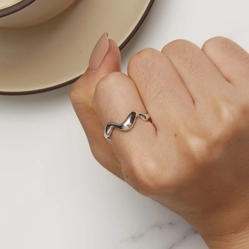 (Bild für) Pandora Style Welle Offener Ring - SCR954 - Ansicht 6