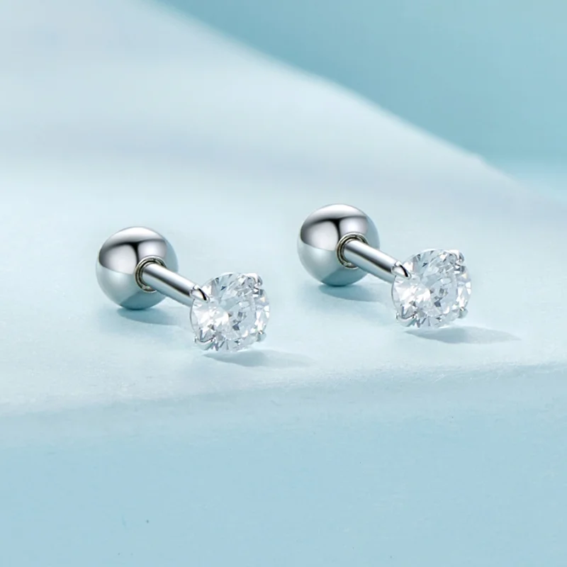 (Bild für) Pandora Style White Zirconium Studs Earrings - SCE1646-S - Ansicht 2