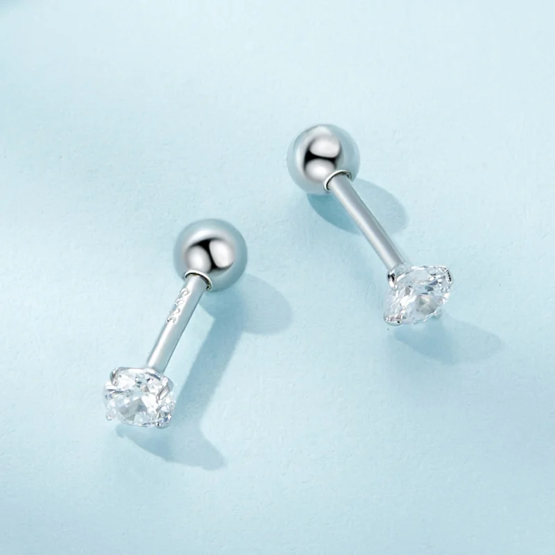 (Bild für) Pandora Style White Zirconium Studs Earrings - SCE1646-S - Ansicht 3