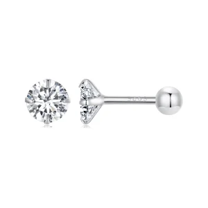 (Bild für) Pandora Style White Zirconium Studs Earrings - SCE1646-S