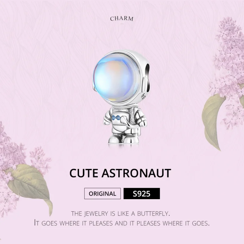 (Bild für) Pandora Style Wärmeempfindlicher Astronaut-Anhänger - BSC578 - Ansicht 2
