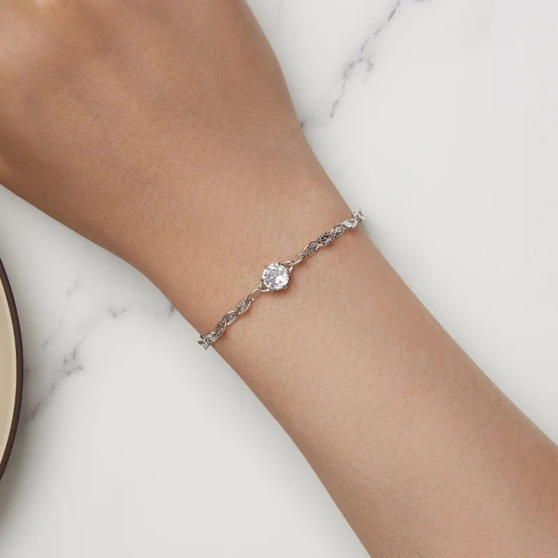 (Bild für) Pandora Style Zirkon Fein-Funkel-Kettenarmband - BSB142 - Ansicht 5
