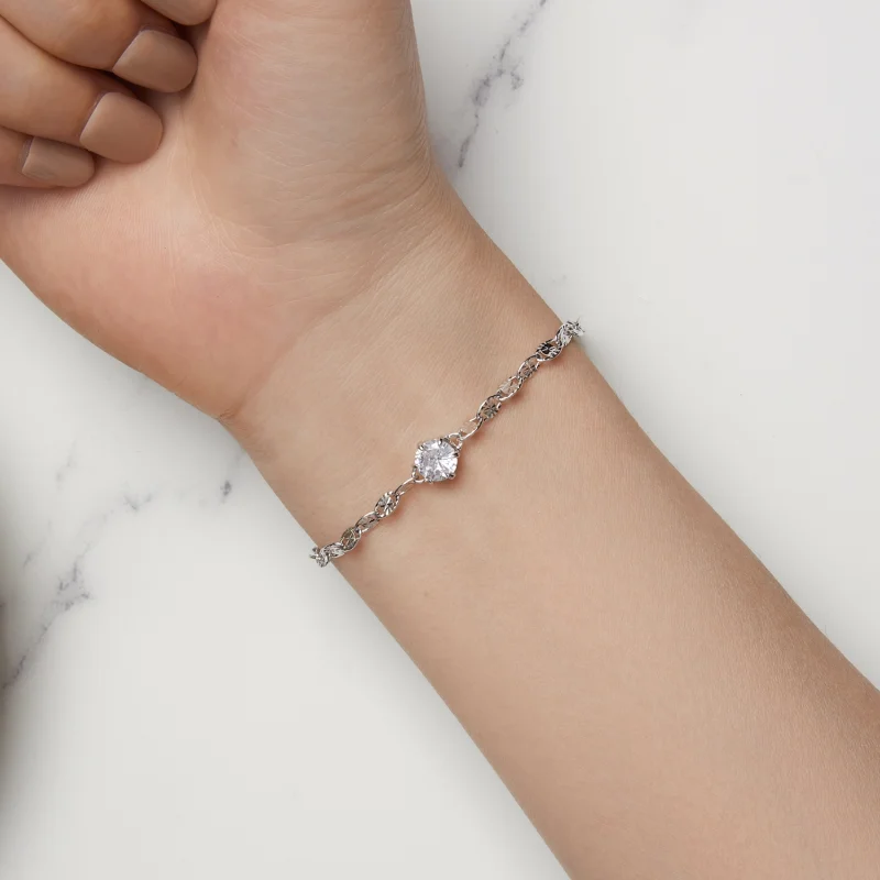 (Bild für) Pandora Style Zirkon Fein-Funkel-Kettenarmband - BSB142 - Ansicht 6