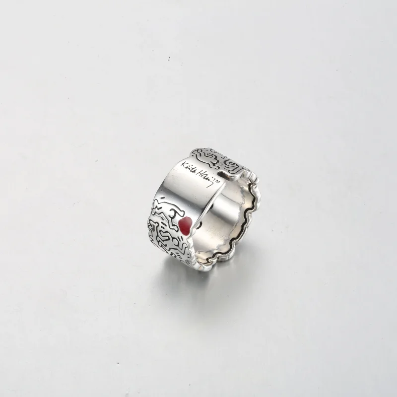 (Bild für) Keith Haring™ x Pandora Line Art Love & People Weitring - 192222C01 - Ansicht 4