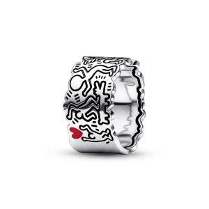 (Bild für) Keith Haring™ x Pandora Line Art Love & People Weitring - 192222C01