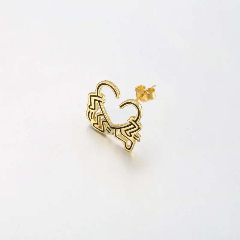 (Bild für) Keith Haring™ x Pandora Walking Heart Steckerohrring - 262221C01 - Ansicht 2
