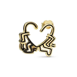 (Bild für) Keith Haring™ x Pandora Walking Heart Steckerohrring - 262221C01