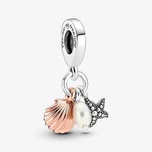 (Bild für) Pandora Behandelte Süßwasser-Zuchtperle, Seestern & Muschel Dreifach-Anhänger - 781690C01