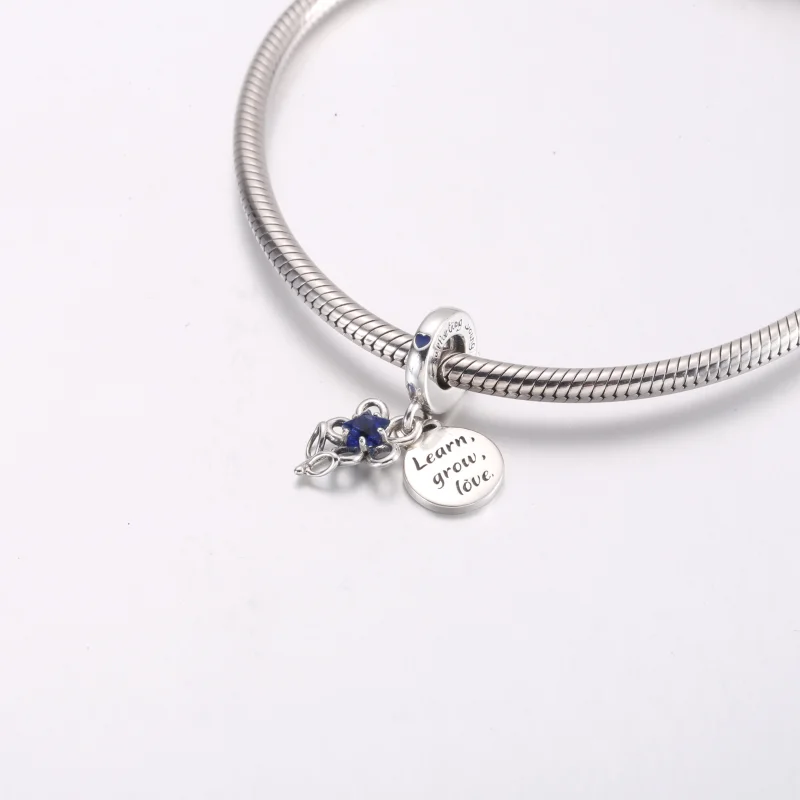 (Bild für) Pandora Blooming Flower Double Dangle Charm - 792293C01 - Ansicht 4
