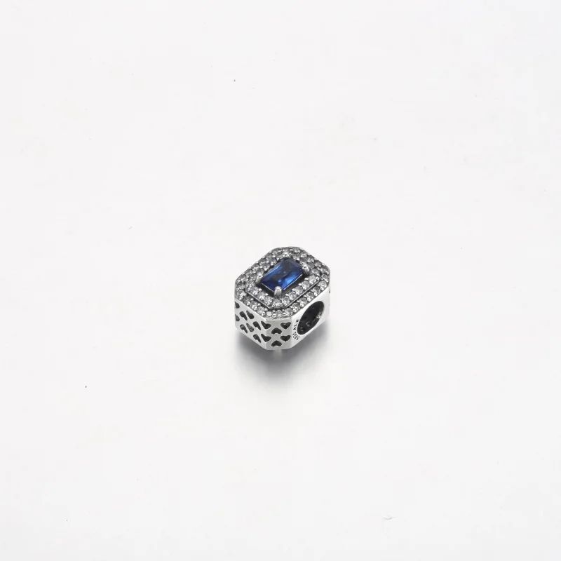 (Bild für) Pandora Blue Sparkling Leveled Rechteckiger Charm - 792385c01 - Ansicht 2
