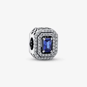 (Bild für) Pandora Blue Sparkling Leveled Rechteckiger Charm - 792385c01