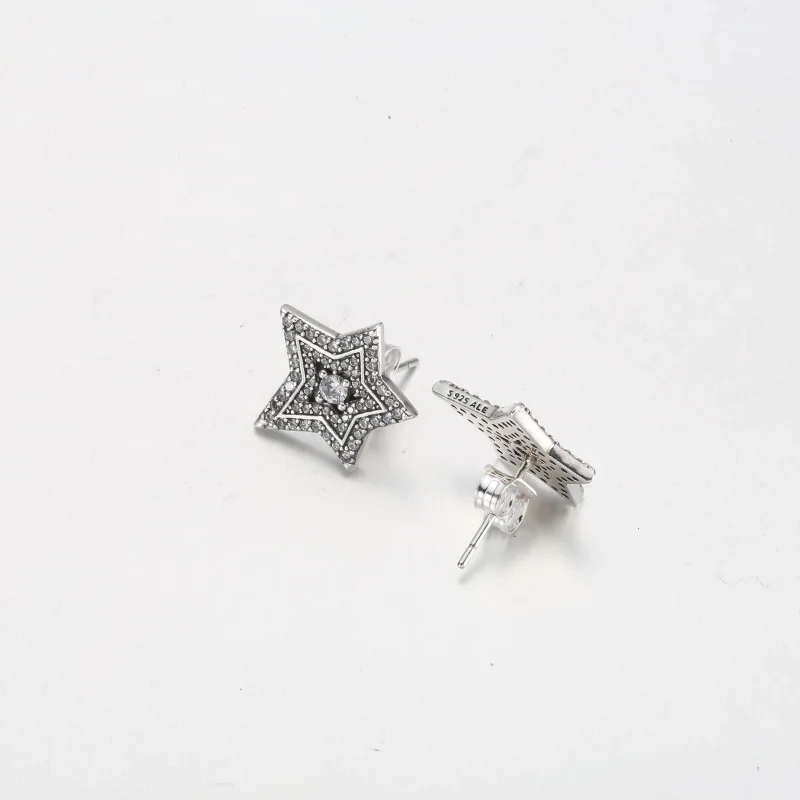 (Bild für) Pandora Celestial Asymmetrische Stern-Gehängeohrringe - 292415C01 - Ansicht 3