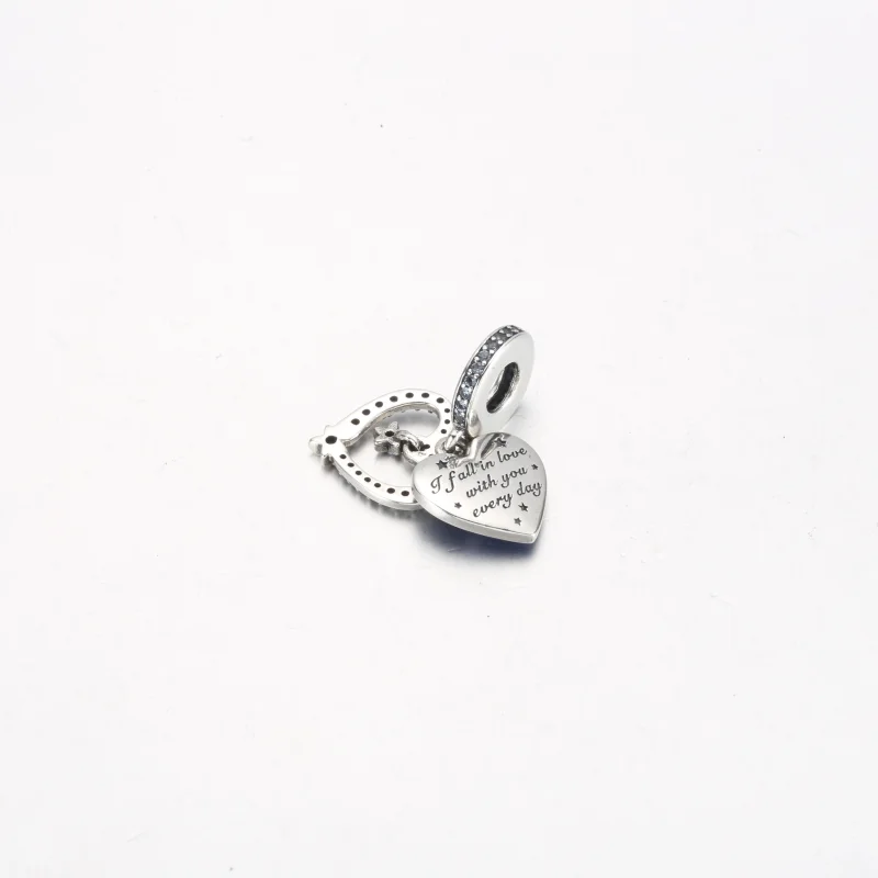 (Bild für) Pandora Celestial Shooting Star Heart Doppel-Anhänger - 792356C01 - Ansicht 3