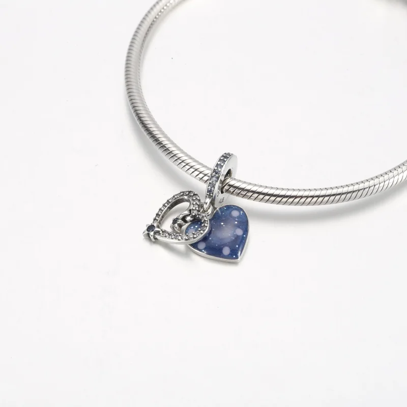 (Bild für) Pandora Celestial Shooting Star Heart Doppel-Anhänger - 792356C01 - Ansicht 4