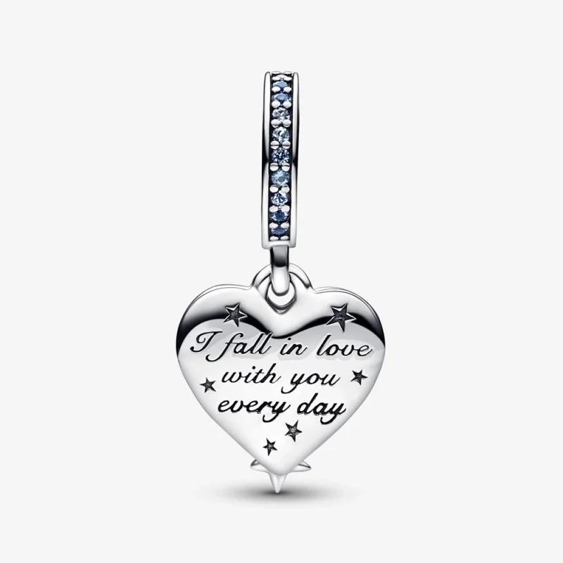 (Bild für) Pandora Celestial Shooting Star Heart Doppel-Anhänger - 792356C01 - Ansicht 5