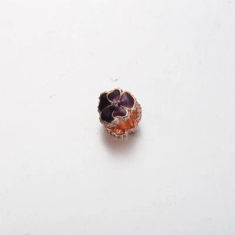 (Bild für) Pandora Deep Purple Stiefmütterchen Charm - 780777C01 - Ansicht 3