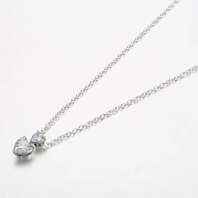 (Bild für) Pandora Doppelherz-Anhänger Funkelndes Collier-Halsband - 391229C01 - Ansicht 2